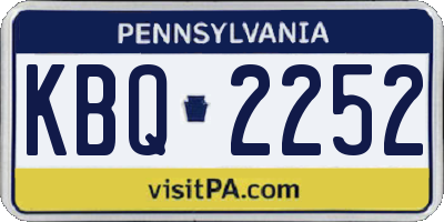 PA license plate KBQ2252