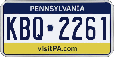 PA license plate KBQ2261