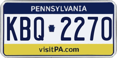 PA license plate KBQ2270