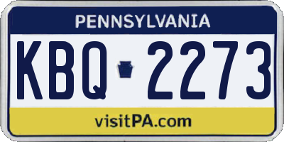 PA license plate KBQ2273