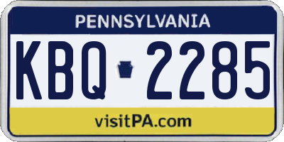 PA license plate KBQ2285