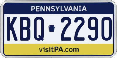PA license plate KBQ2290