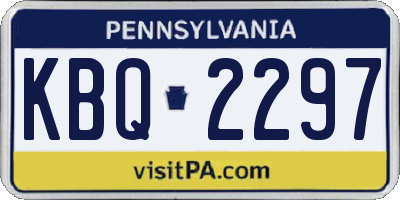 PA license plate KBQ2297