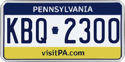 PA license plate KBQ2300