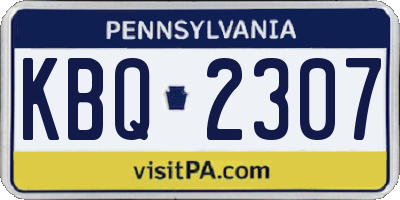 PA license plate KBQ2307