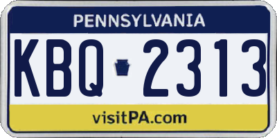 PA license plate KBQ2313