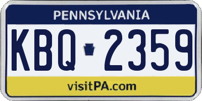 PA license plate KBQ2359