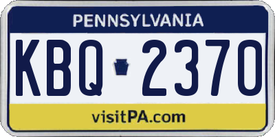 PA license plate KBQ2370