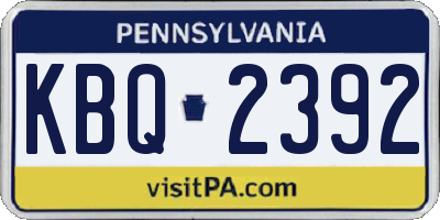 PA license plate KBQ2392