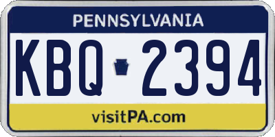 PA license plate KBQ2394