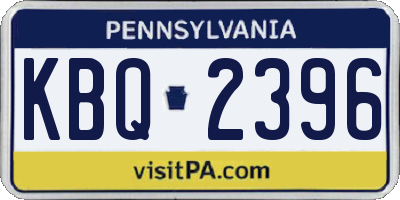PA license plate KBQ2396