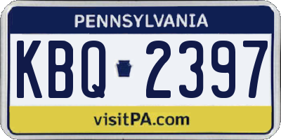 PA license plate KBQ2397