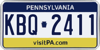 PA license plate KBQ2411