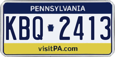 PA license plate KBQ2413