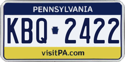 PA license plate KBQ2422