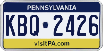 PA license plate KBQ2426