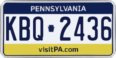 PA license plate KBQ2436