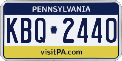 PA license plate KBQ2440
