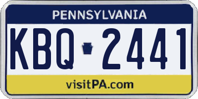PA license plate KBQ2441