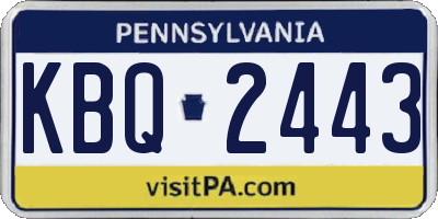 PA license plate KBQ2443