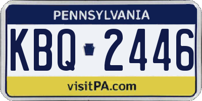 PA license plate KBQ2446