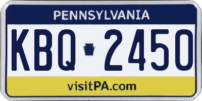 PA license plate KBQ2450