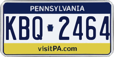 PA license plate KBQ2464