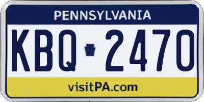 PA license plate KBQ2470
