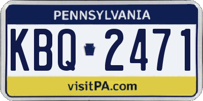 PA license plate KBQ2471