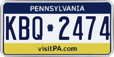 PA license plate KBQ2474