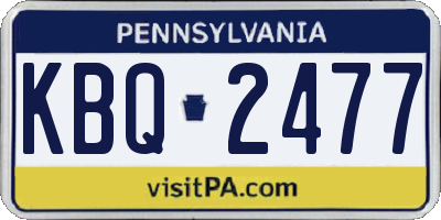 PA license plate KBQ2477