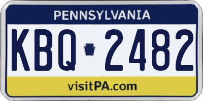 PA license plate KBQ2482