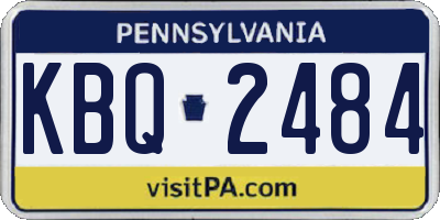 PA license plate KBQ2484