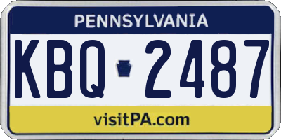 PA license plate KBQ2487