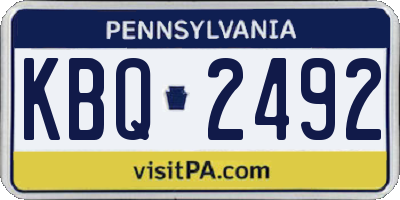 PA license plate KBQ2492