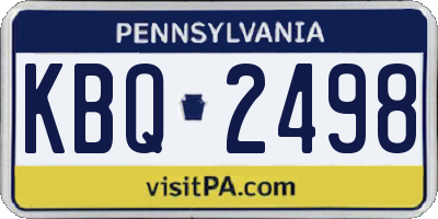 PA license plate KBQ2498