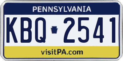 PA license plate KBQ2541
