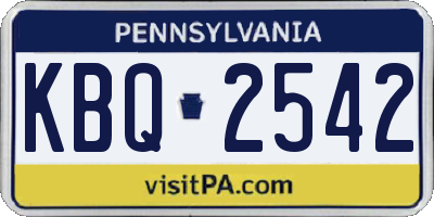 PA license plate KBQ2542