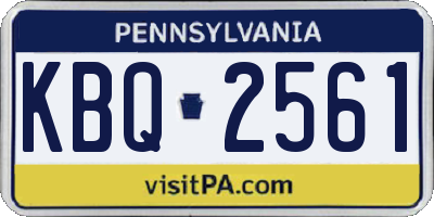 PA license plate KBQ2561