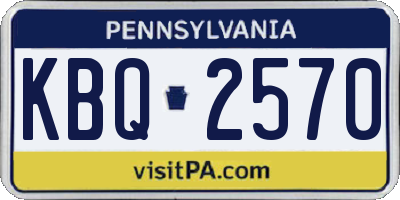 PA license plate KBQ2570