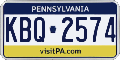 PA license plate KBQ2574