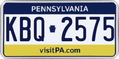 PA license plate KBQ2575