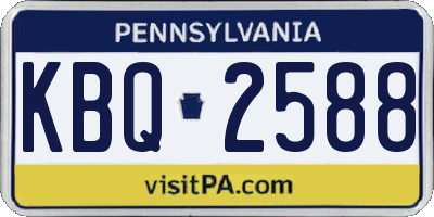 PA license plate KBQ2588