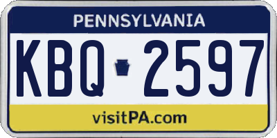 PA license plate KBQ2597