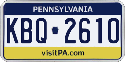 PA license plate KBQ2610