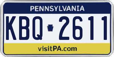 PA license plate KBQ2611