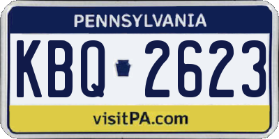 PA license plate KBQ2623