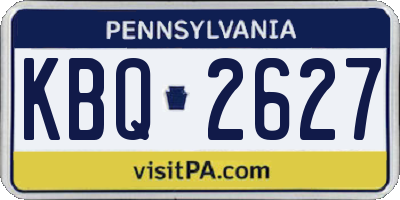PA license plate KBQ2627
