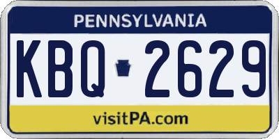 PA license plate KBQ2629