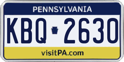 PA license plate KBQ2630